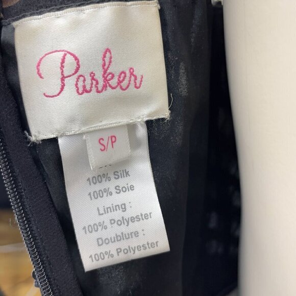 PARKER Designer LBD 100% Silk Sequins Sheer Fit-and-Flare Mini Black Dress sz 6 - Picture 5 of 10
